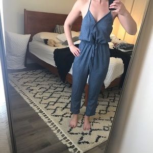 Blue stripped jumpsuit